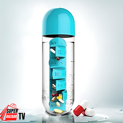 Flaša za vodu, organizer za lekove i vitamine 3u1