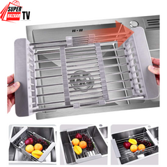 Prenosiva čelična korpa za sudoperu za pranje i ceđenje