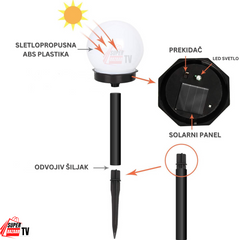 Baštenska solarna led lampa