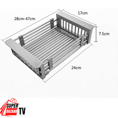 Prenosiva čelična korpa za sudoperu za pranje i ceđenje